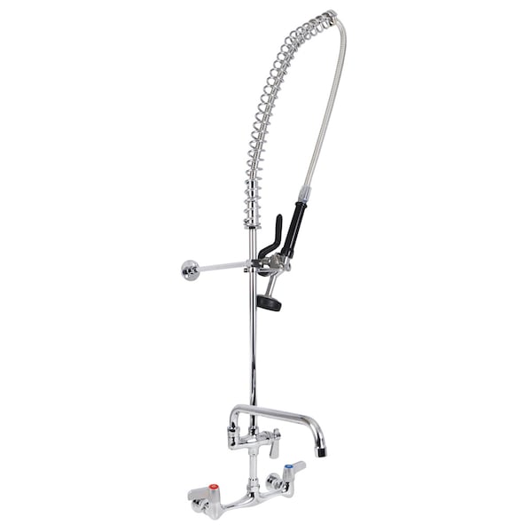 Bk Resources 8"O.C. Workforce C/C Splash Mount PreRinse W/ 10" Add-A-Faucet BKF-VSMPR-WB-AF10-G - main